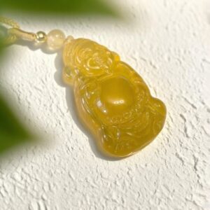Pendant Necklace: Yellow Abundance Icon D118